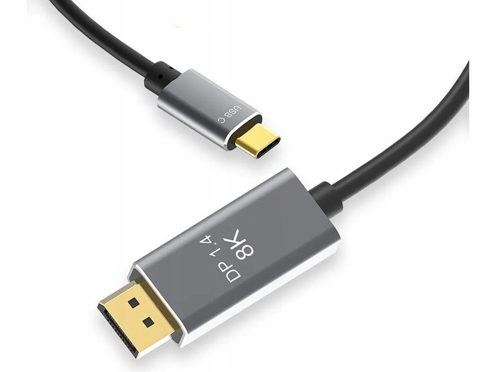 Kabel przewód displayport usb typ-c 1.4 video audio 8k 4k 2k 1,8m Stan opakowania oryginalne