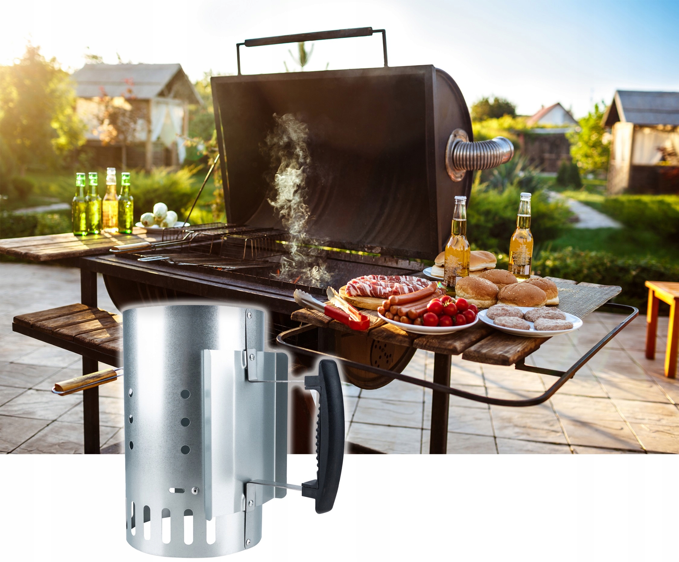 KOMIN do GRILLA ROZPALANIA WĘGLA BRYKIETU OGNIA W KOMINKU rozpałka Producent gotel