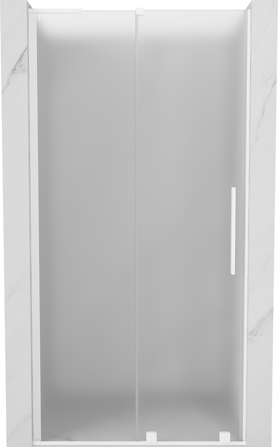 Mexen Velar L 110 cm sprchové dveře, posuvné, mrazivé sklo, bílý rám