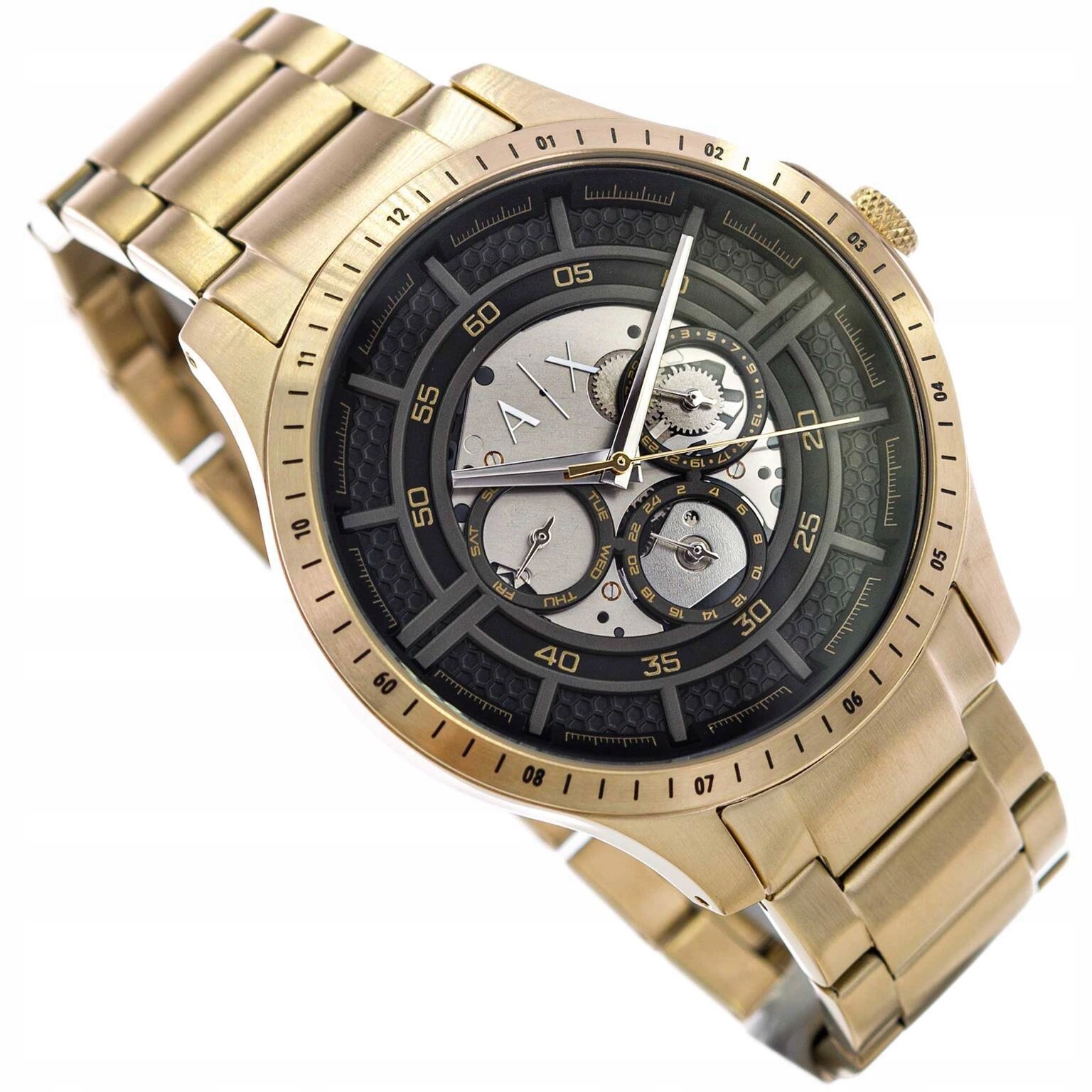 Pánské Hodinky Armani Exchange AX2461 Zlaté Na Náramku Datumovka