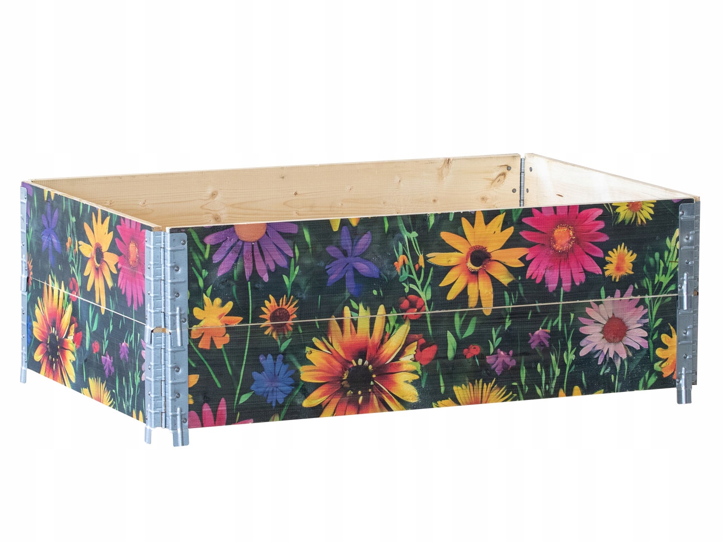 Donica Warzywniak Zielnik Grządka Podwyższana Wzór Kwiaty 120x80cm 2szt