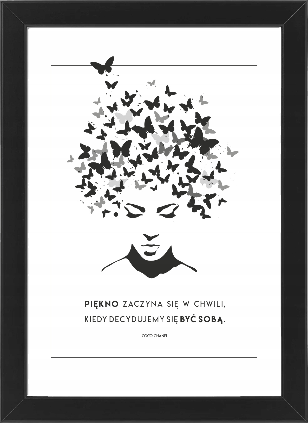 

obraz w ramie z napisami cytat Coco Chanel