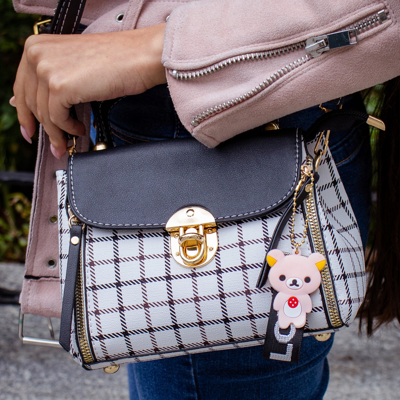 Miss Glow torebka kuferek skóra ekologiczna biały Kolor biały