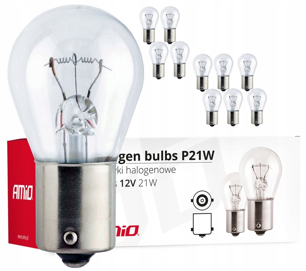 Żarówka Żarówki Białe P21W 12V 21W BA15S Do Stop Pozycji Kierunki Pozycyjne