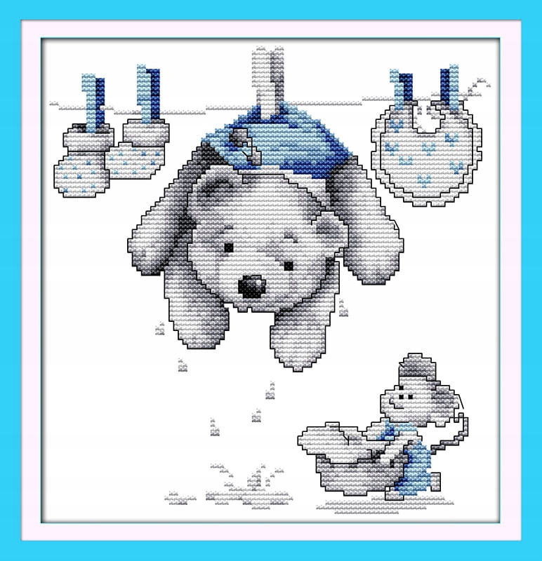 Kanva s potiskem vyšívací sada (kanva,mulina)