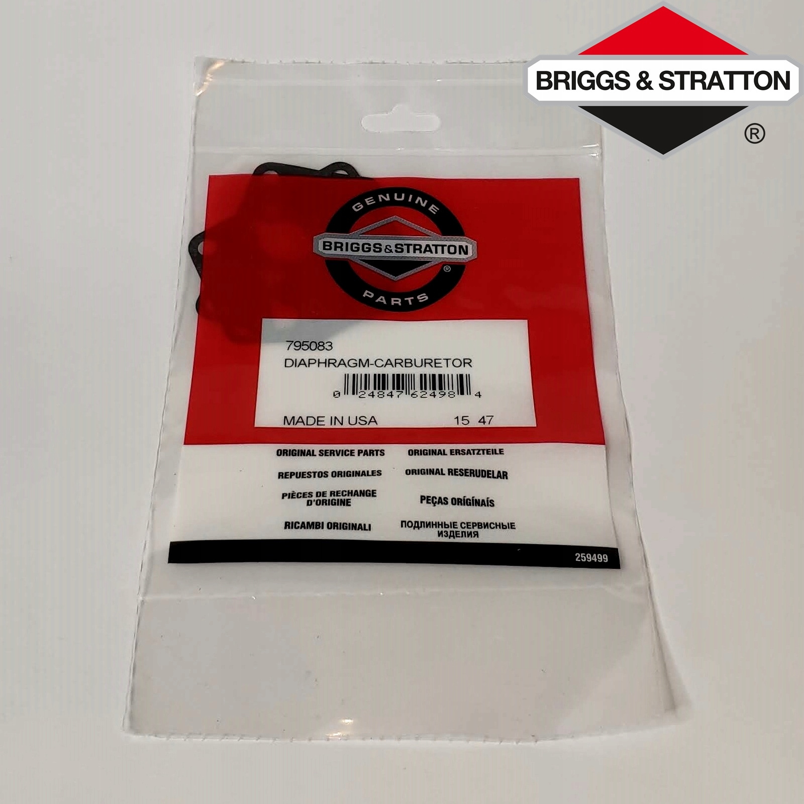 MEMBRANA USZCZELKA DO GAŹNIKA KOSIARKI B&S Typ silnik