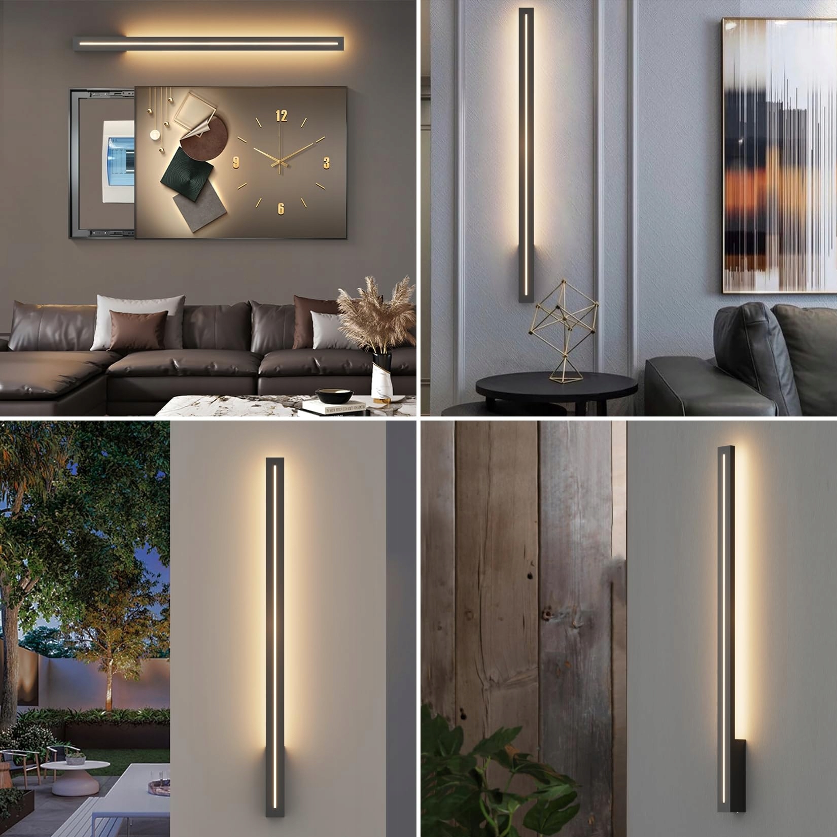 Lampa Ścienna LED Nowoczesna Wodoodporna Czarna 100CM 3000K IP54 K-BRIGHT — miniatura 7