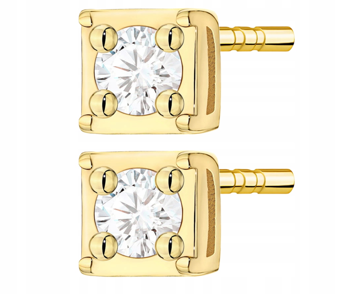 Zlaté Náušnice S Brilianty Na Tyči Zlato 585 Dárek