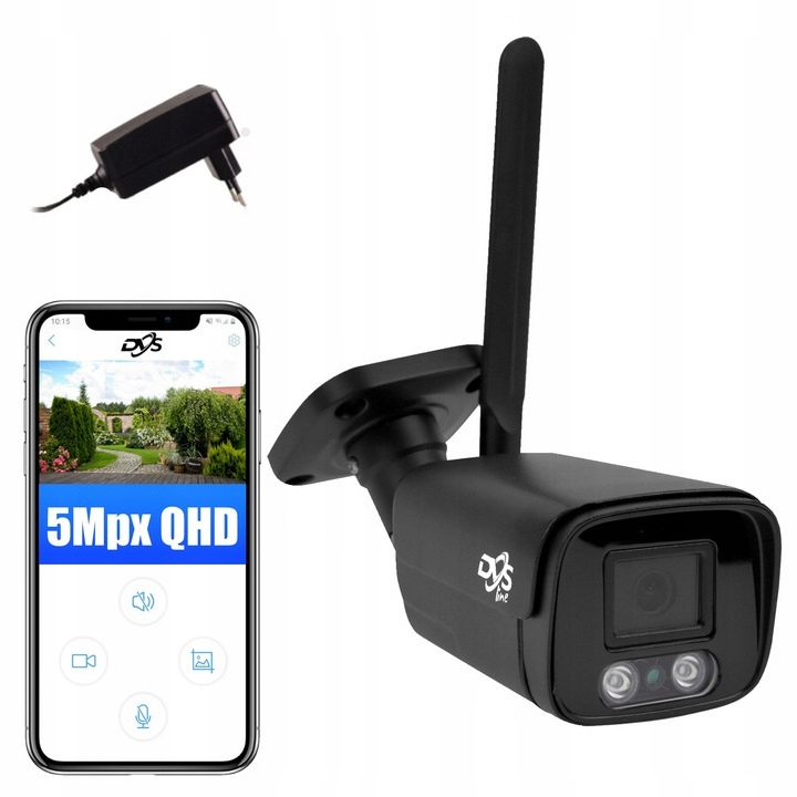 Čierna Bezdrôtová Ip Kamera Wifi 5 Mpx IR30m