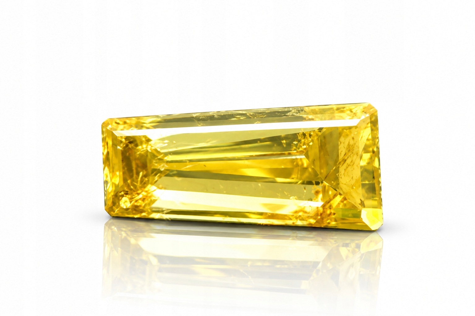 Přírodní diamant 0.02 ct Žlutá bageta certifikát Wbd