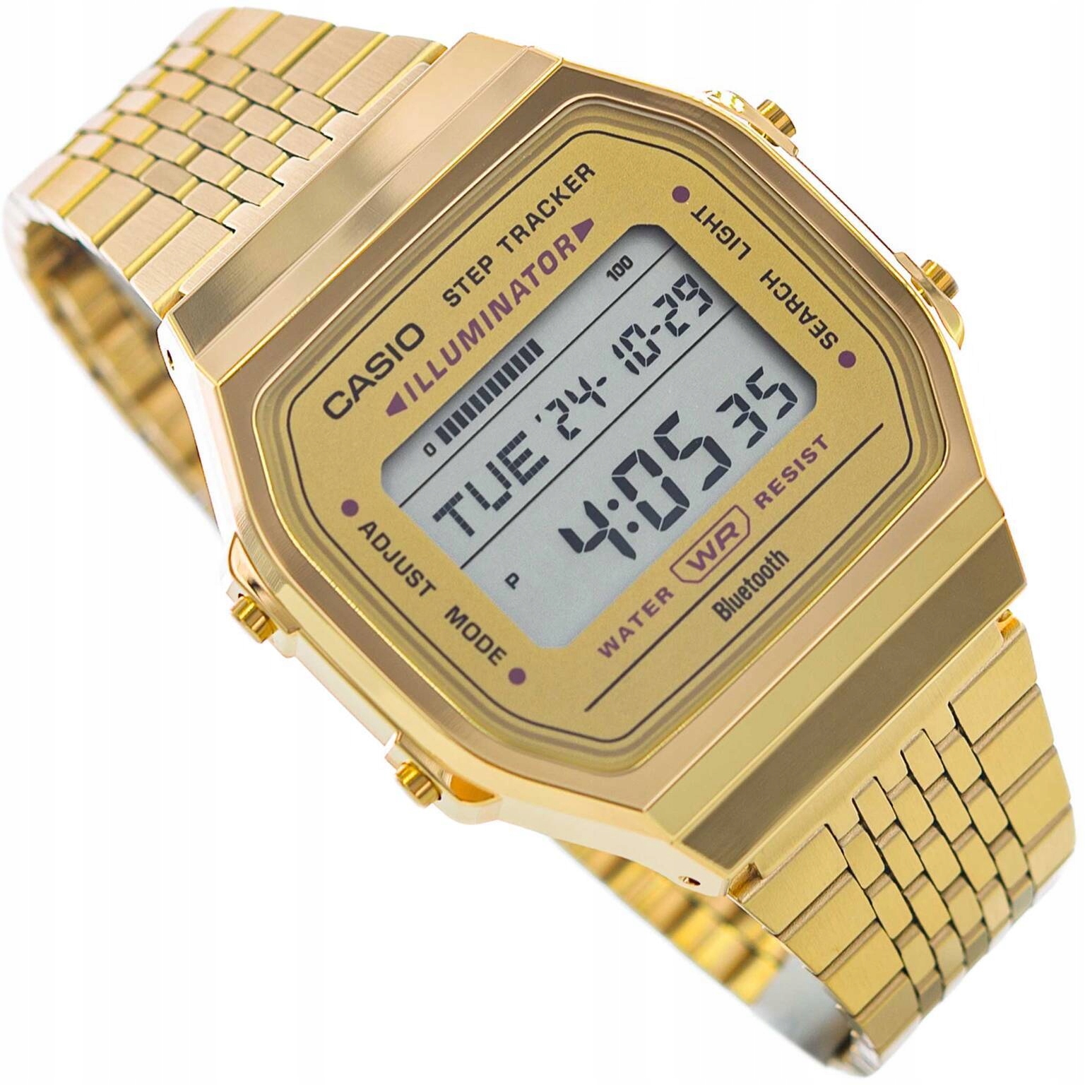Hodinky Casio ABL-100WEG-9AEF Vintage Zlatý Bluetooh Krokoměr Datumovka