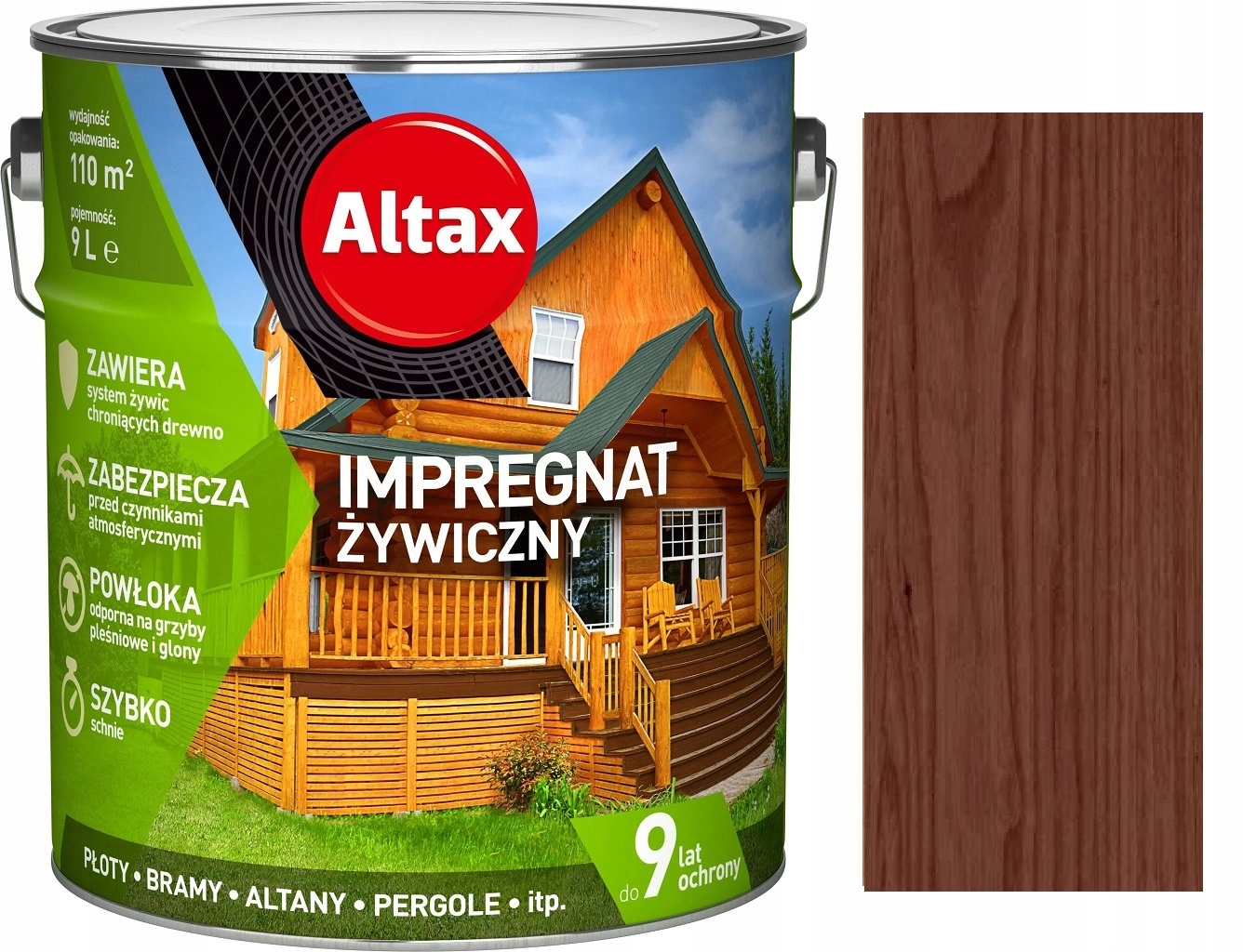 Altax Impregnat Żywiczny Do Drewna Orzech 9L
