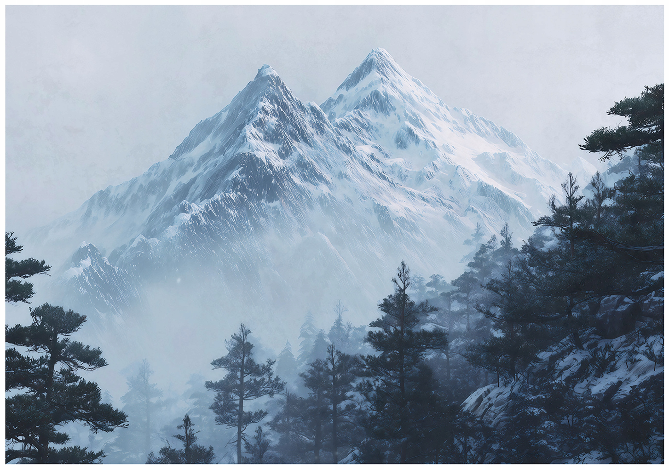 Vinylová Strukturálna Fototapeta Hory Les Hmla Krajina Natura 254x184