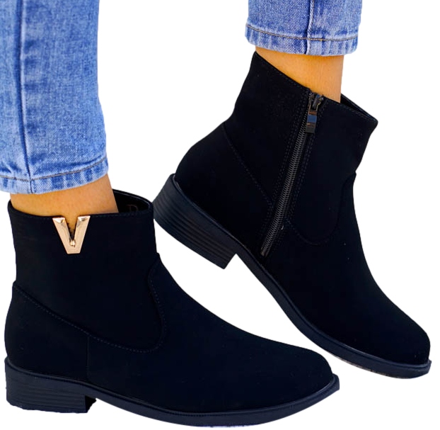 Klasyczne Zamszowe Botki Damskie Valentines 36 Marka bez marki