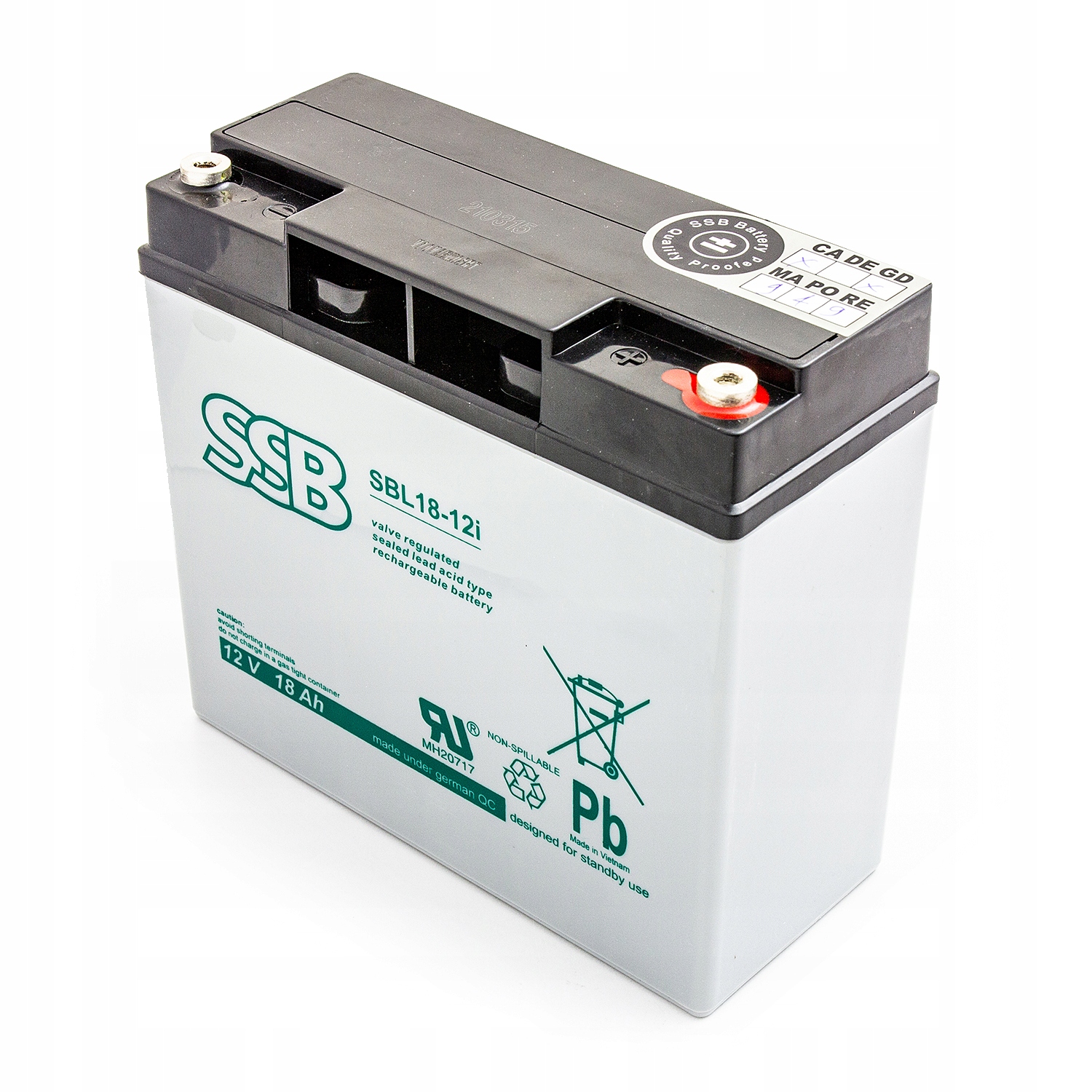 

Akumulator Ssb Sbl 18-12i 12V 18Ah Agm