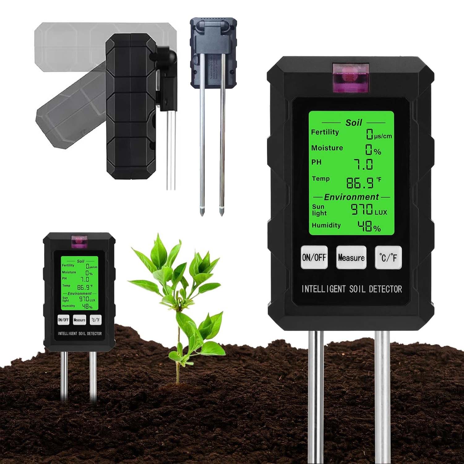 Půdní Měřič Kyselinoměr Tester Ph Zeminy Pro Měření Zahradní Půdy 6V1