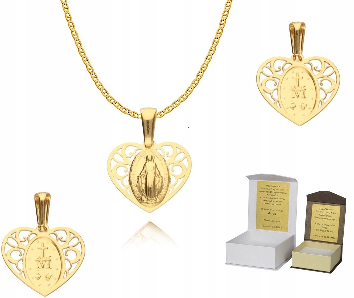 Zlatý řetízek pr. 585 Zázračný medailonek Matka Boží 45 cm Dedikace GZ1MZ1