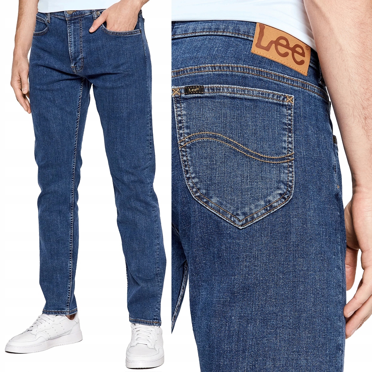 Lee Rider Mid Stone Wash přiléhavé elastické džínové kalhoty W40 L32