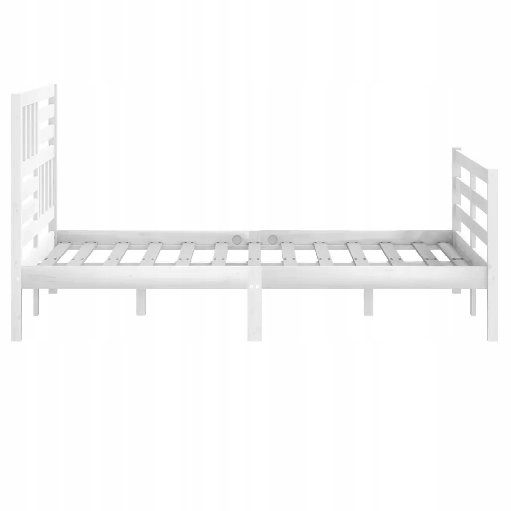 vidaXL Rama łóżka, biała, lite drewno, 140x190 cm Regulacja bez regulacji