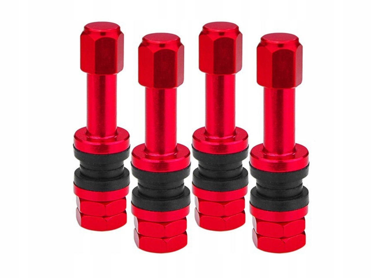 ZAWORY WENTYLE DO KÓŁ ALUMINIOWE CZERWONE X2 4szt.