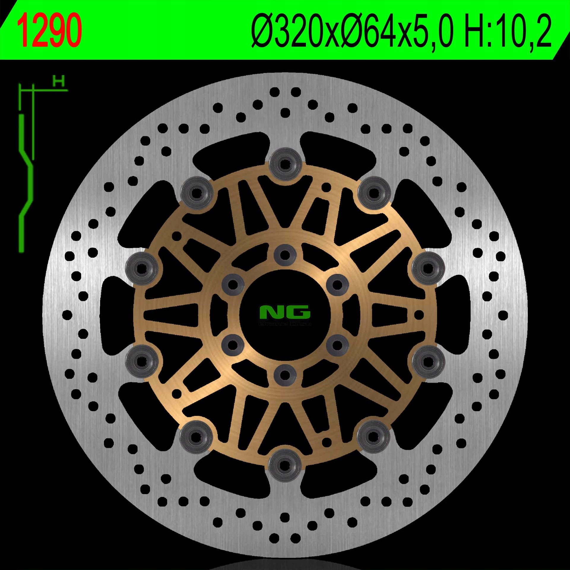 Ng Brzdový Kotúč Predný Moto Guzzi Norge 1200 '06-16 (320X64X5,0MM) (6X8,