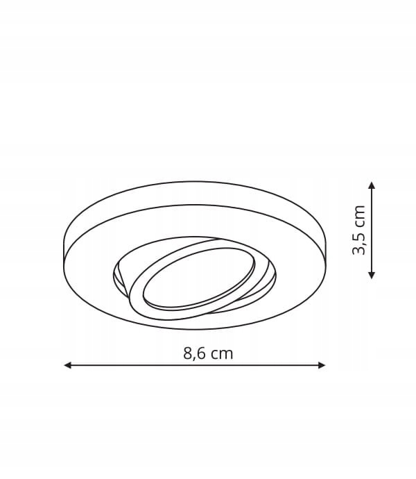 LAGOS oczko podtynkowe ruchome czarne okrągłe IP20 Zasilanie sieciowe