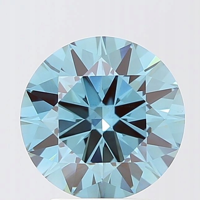 Diament laboratoryjny 2.94 ct ROUND Fancy Vivid Greenish Blue VS2 (IGI)