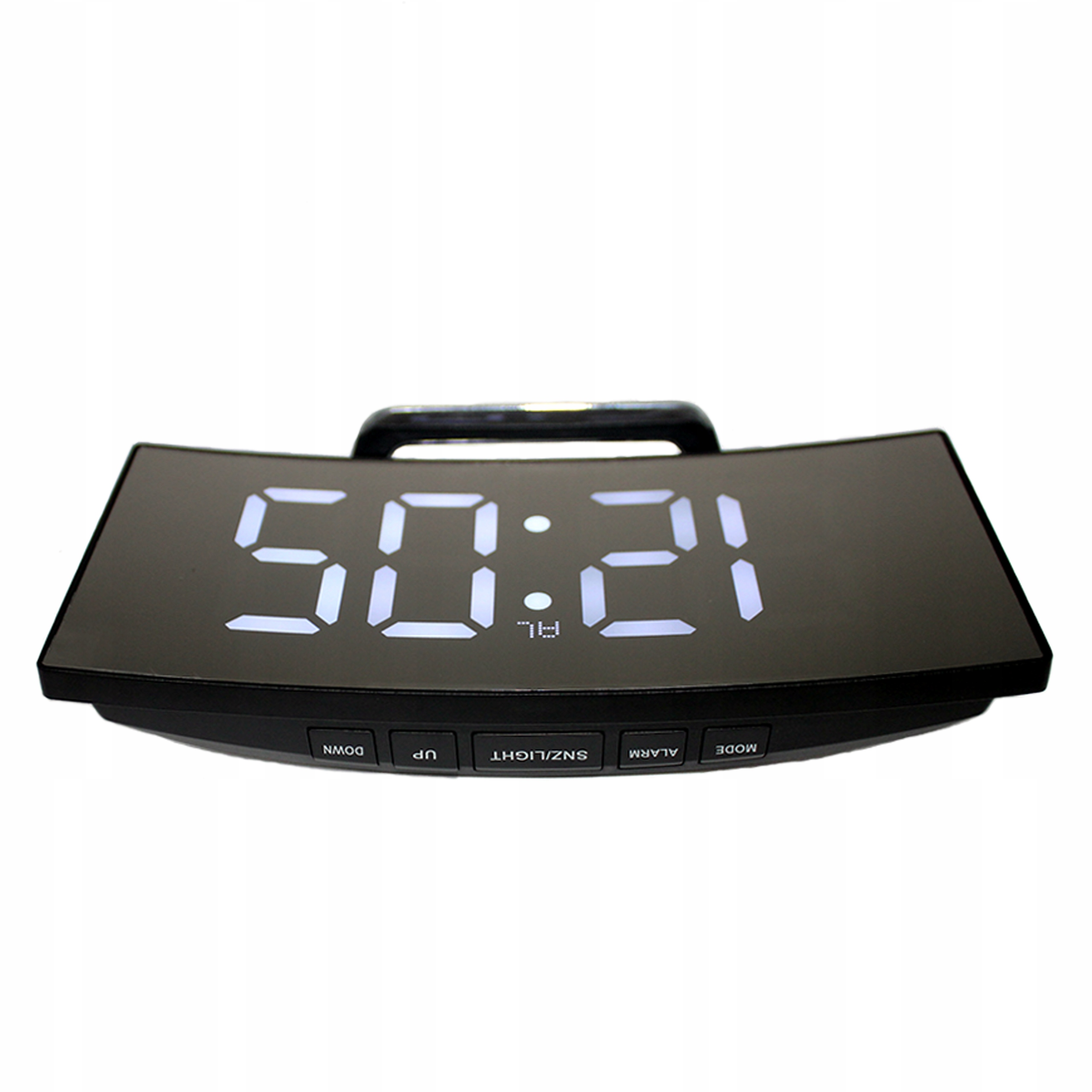 ZEGAR ELEKTRONICZNY LED STOJĄCY BUDZIK LUSTRO Szerokość całkowita 17 cm