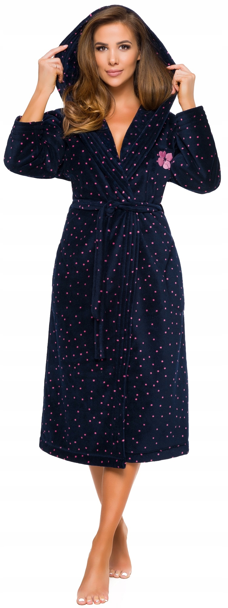 DŁUGI CIEPŁY PUCHOWY DAMSKI SZLAFROK PODOMKA S Płeć kobieta