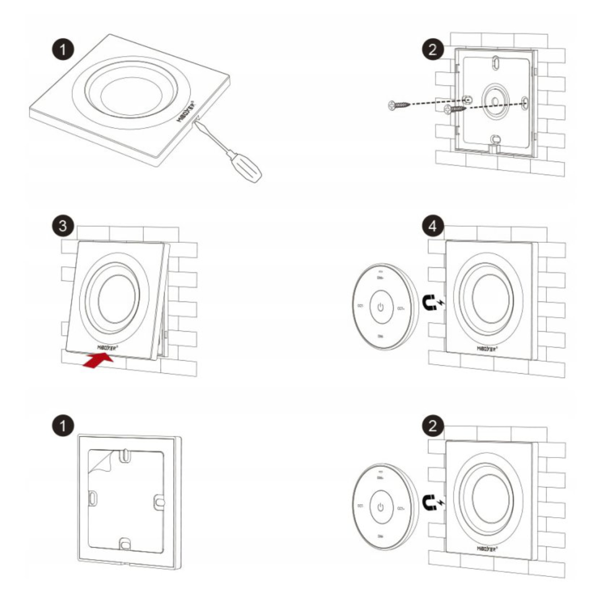 PILOT LED PANEL NAŚCIENNY MONO/CCT MILIGHT K3 NA MAGNES MIBOXER BIAŁY Marka Mi-Light