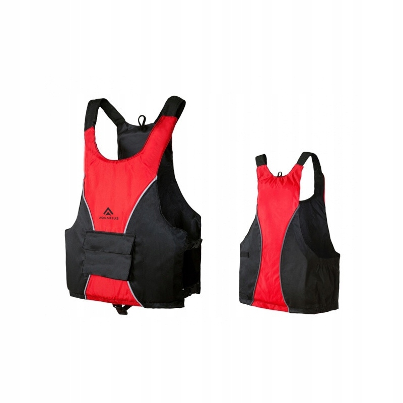 Kamizelka asekuracyjna Kajakowa kapok na wodę czarno-czerwona 50-60 kg r. M
