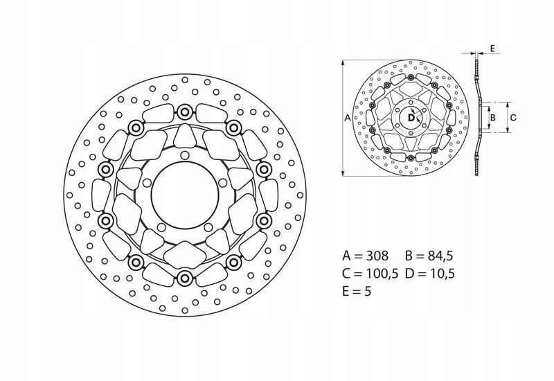 TARCZA HAMULCOWA PRZÓD BREMBO 78B40862 TRIUMPH DAYTONA STREET TRIPLE 675 Producent Brembo