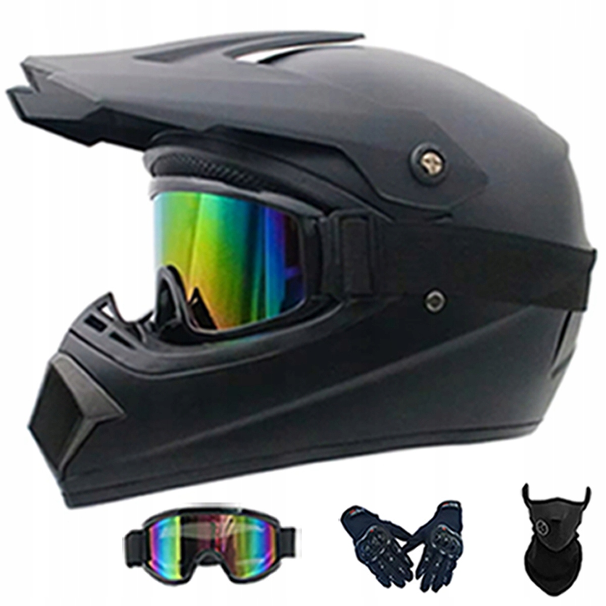 Motocyklová Přilba Lehká Enduro Quada Brýle Rukavice Maska S