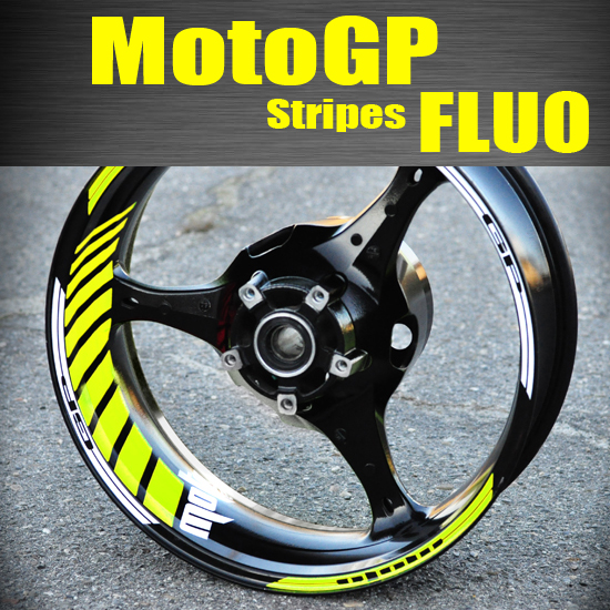 MotoGP Stripes Fluo Samolepky pásky na kola okraje pro Yamaha