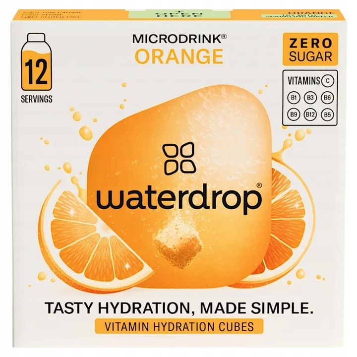 Microdrink Waterdrop ORANGE pomarańcza z witaminami, 12 kaps.