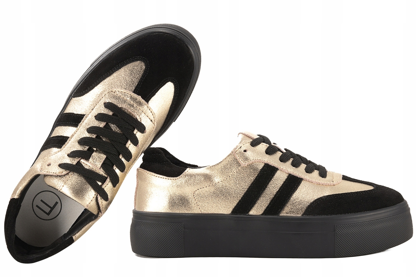 Filippo DP6841 Dámské Polobotky Tenisky Na Platformě, Kožené, zlaté, velikost 38