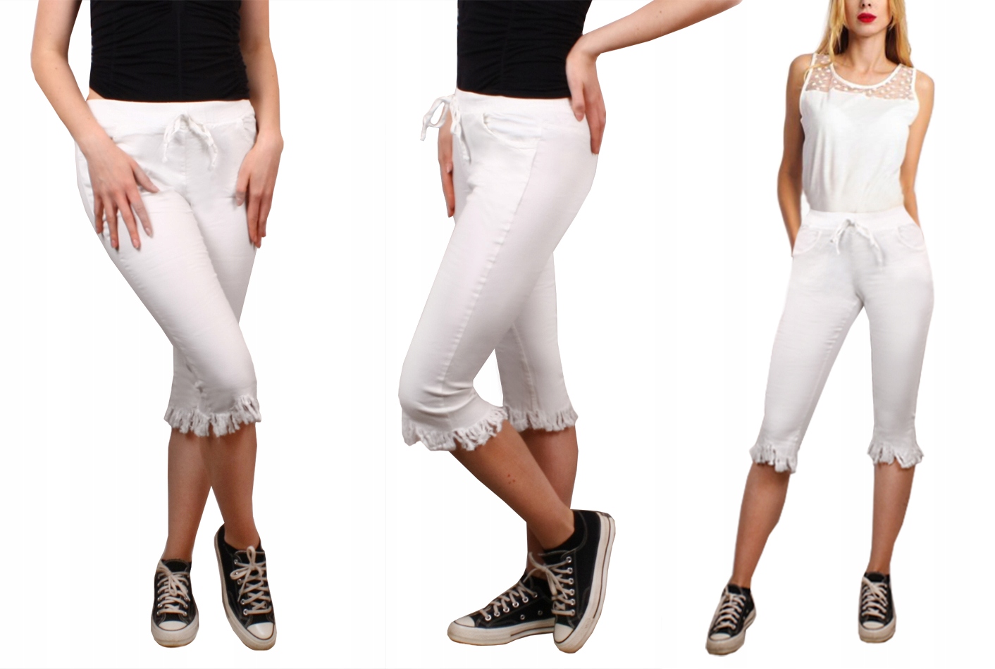 

Spodenki krótkie Rybaczki jeans Ecru E118 34/36
