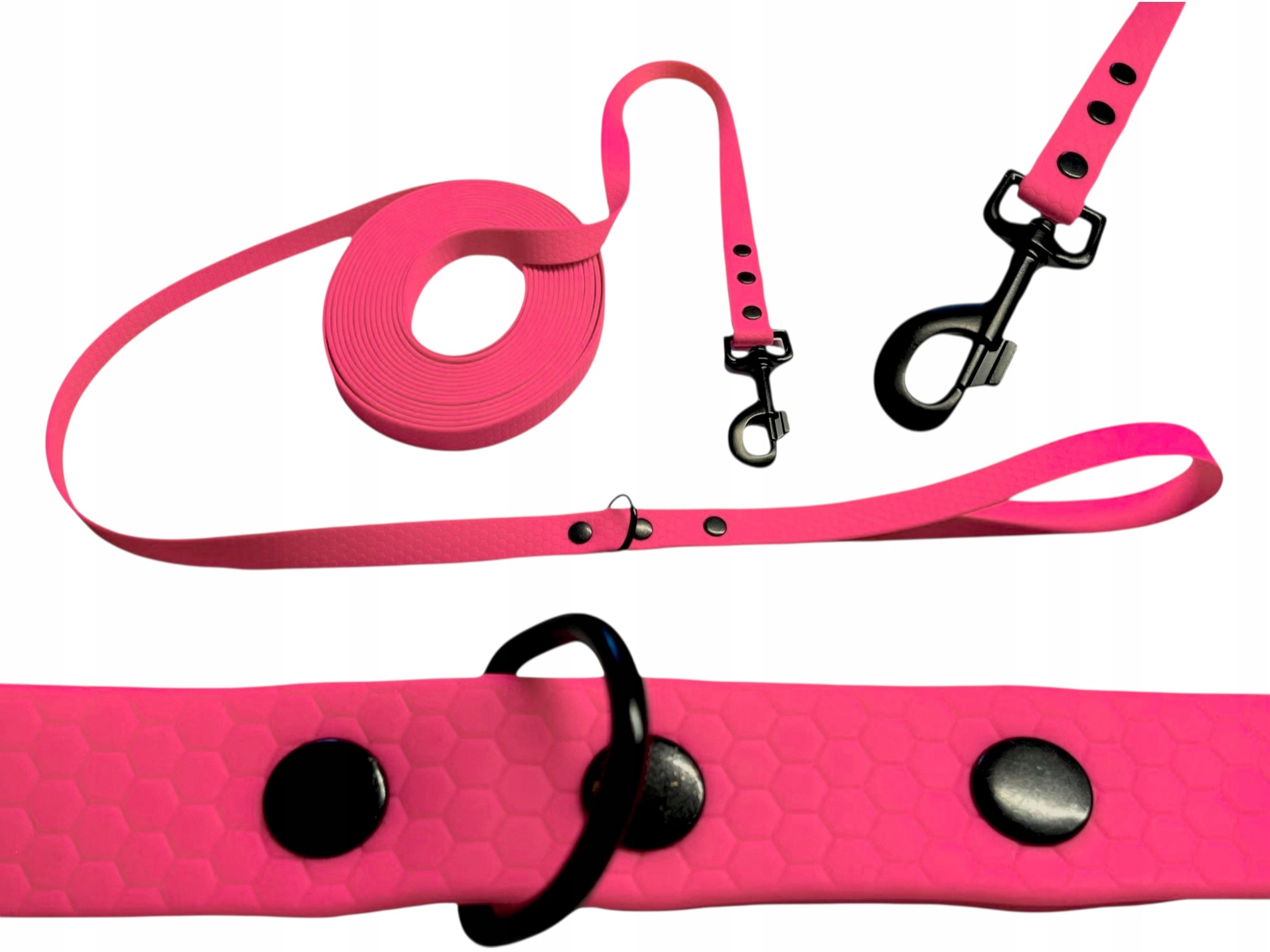 Vodítko Voděodolná Silná treningové vodítko Biothane Pvc 10 m 16 mm světle růžová