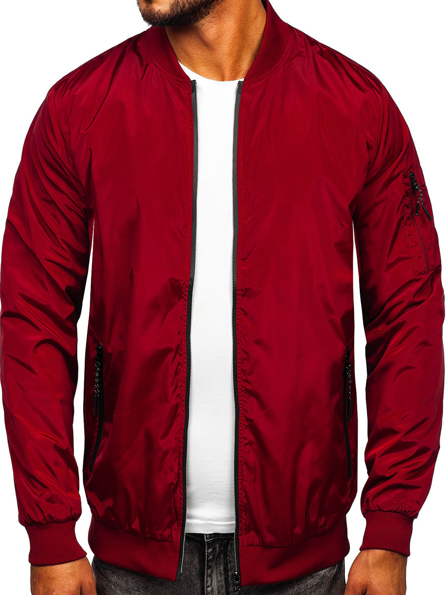 Pánská Přechodová Bunda Bordó W3908 DENLEY_2XL