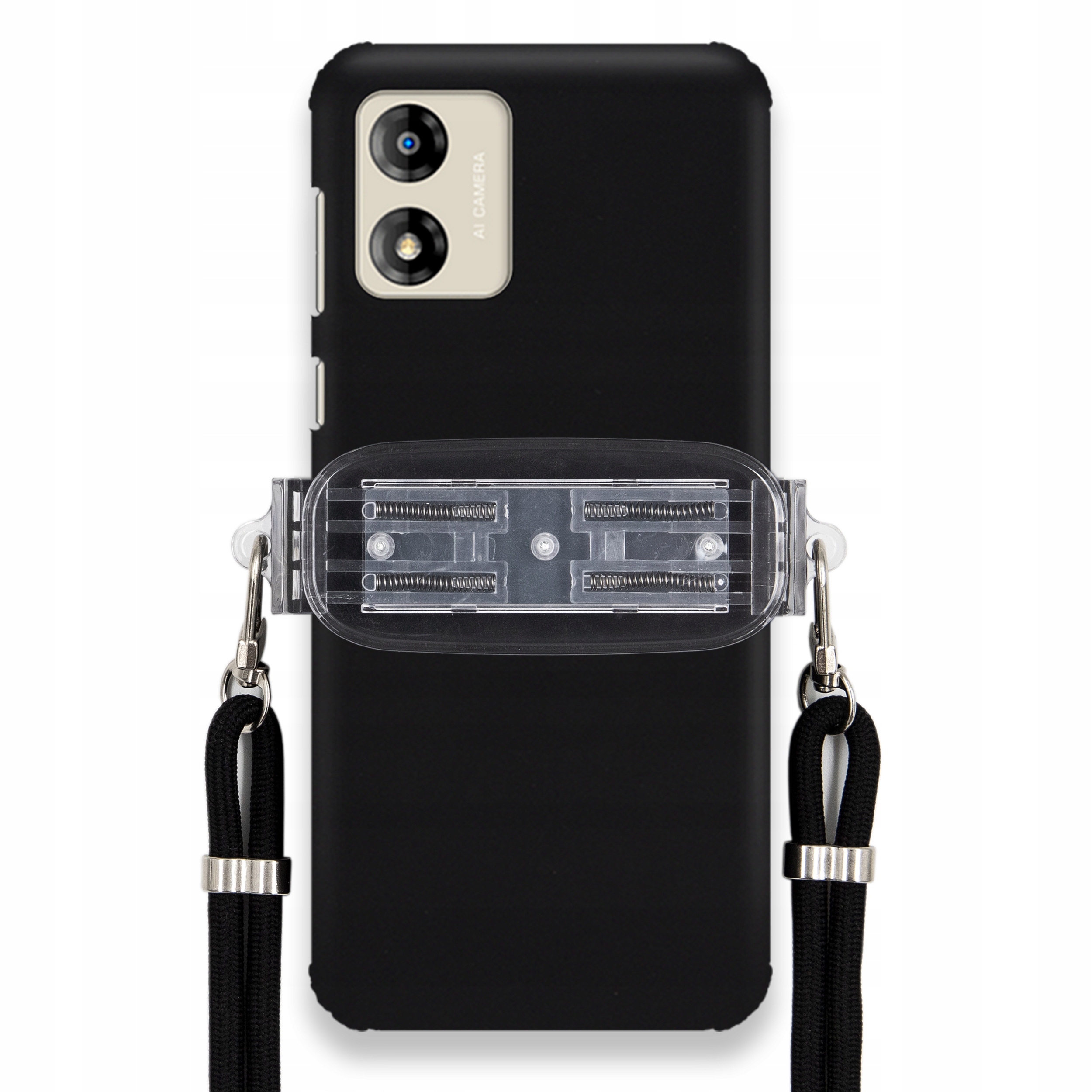 Pouzdro Pro Motorola E13 Smooth Case Ochranný Držák Univerzální Černá Šňůrka