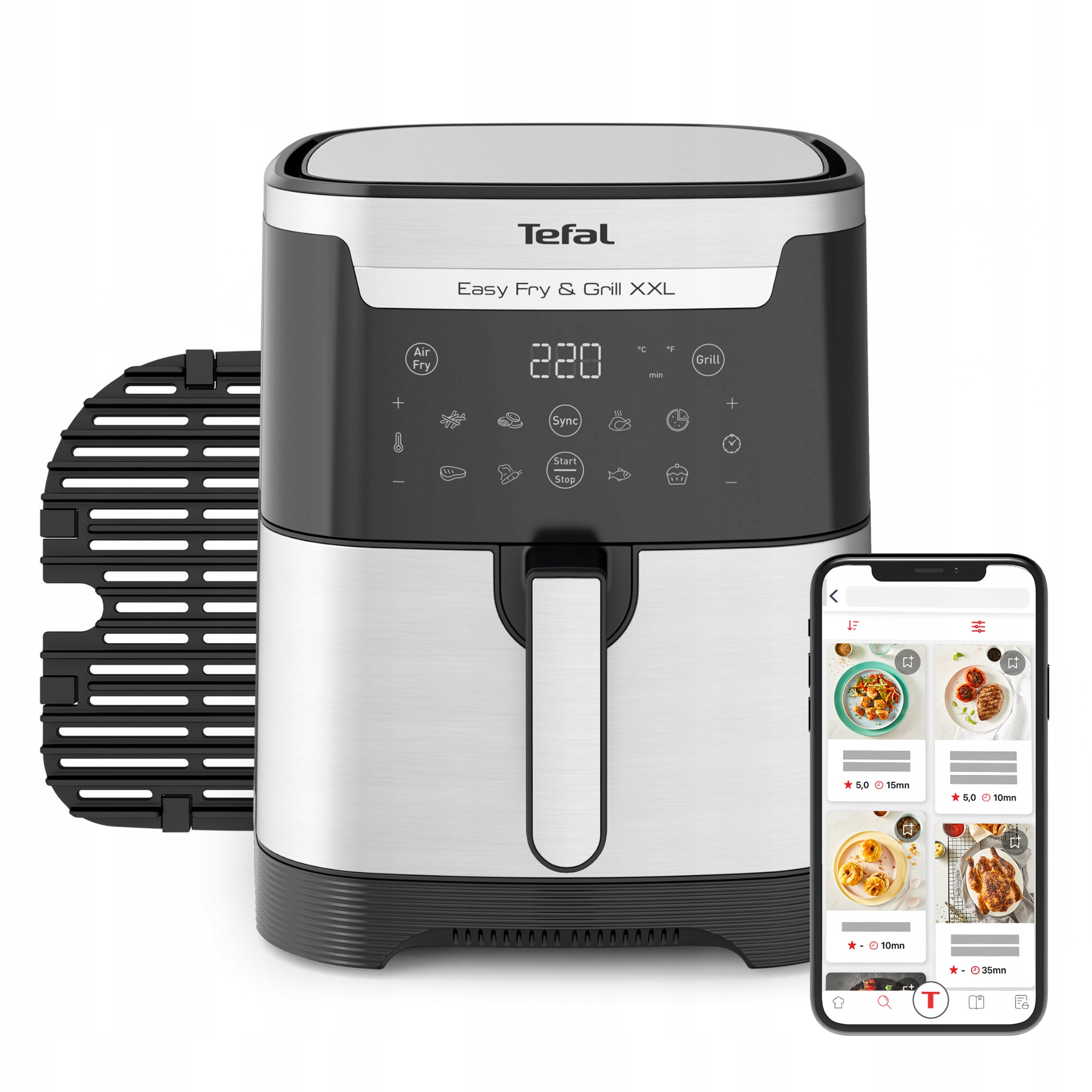 Bezkyslíková fritéza Tefal EY801D Gril 2v1 na Smaženie a Pečenie 6,5l