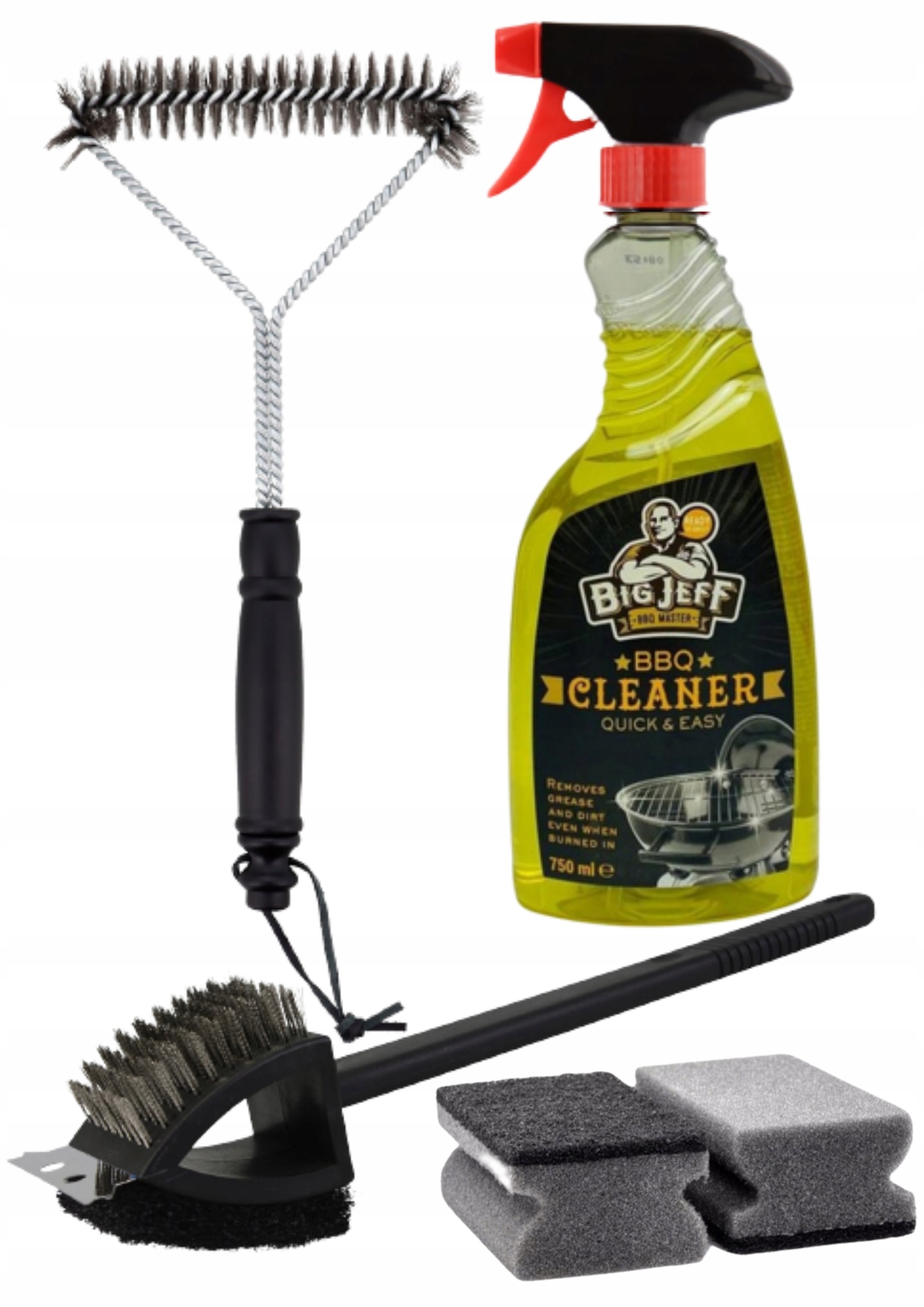 

Zestaw Do Czyszczenia Grilla Szczotka Gąbki Płyn