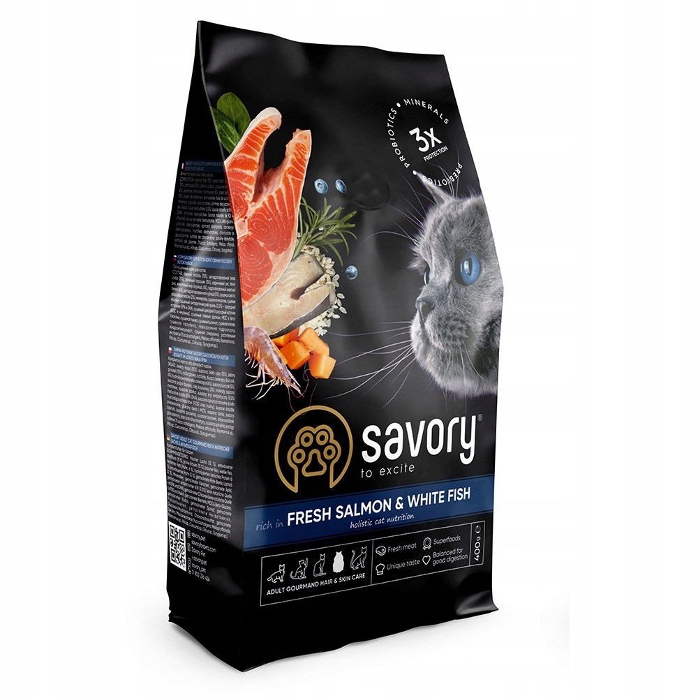 Levně Savory Premium krmivo pro kočky adult losos bílá ryba 2 kg