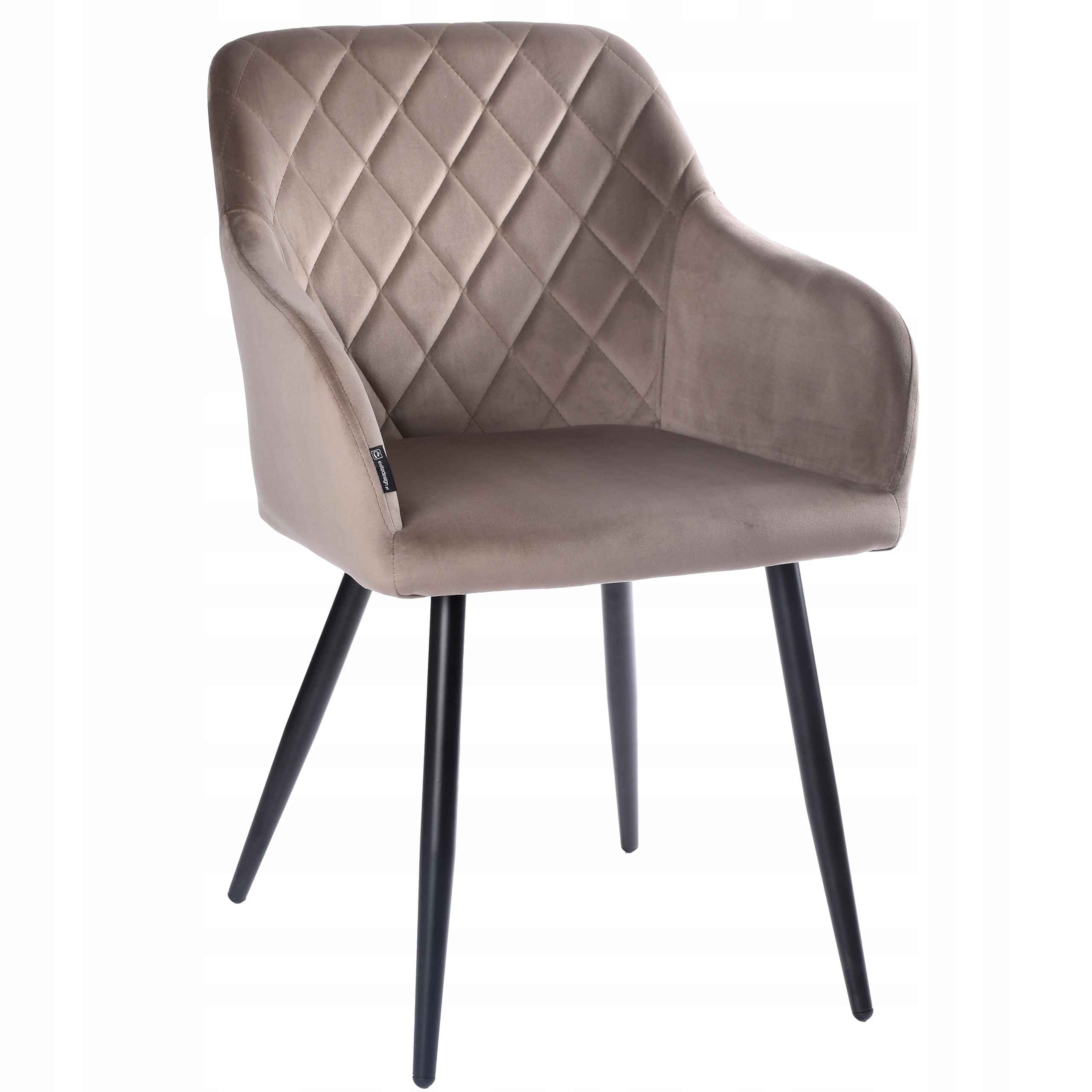 Krzesło tapicerowane welurowe brązowe do salonu, jadalni i kuchni Milton