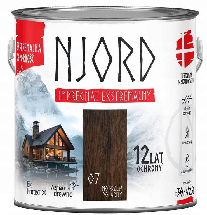 Njord Impregnat Ekstremalny Do Drewna Modrzew Polarny 2,5L 12 lat ochrony