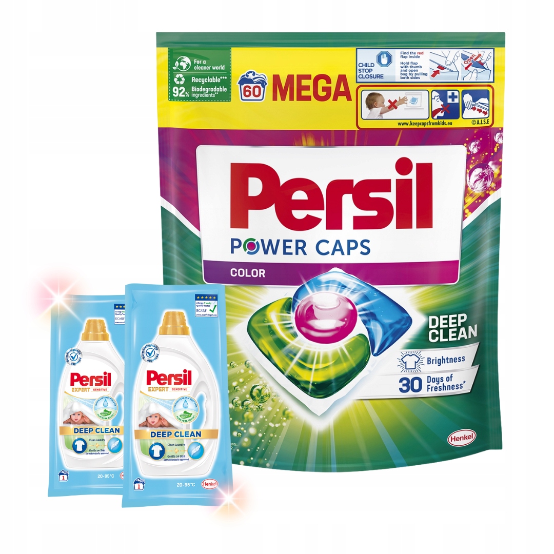 Persil Power Caps Kapsułki do Prania Koloru 60 szt + Gratis x2