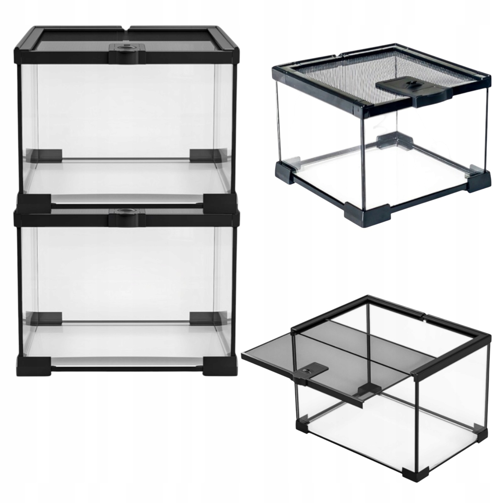 Terrarium Szklane AquosTerra AquaTerrarium Otwierana Góra Siatka 30x30x20cm