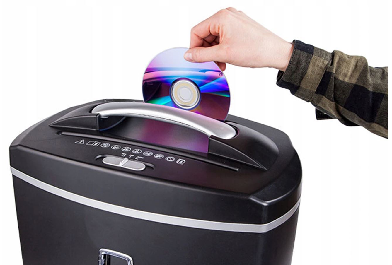 NISZCZARKA PAPIERU DOKUMENTÓW PŁYT CD KART P-4 21L Rodzaj cięcia ścinki