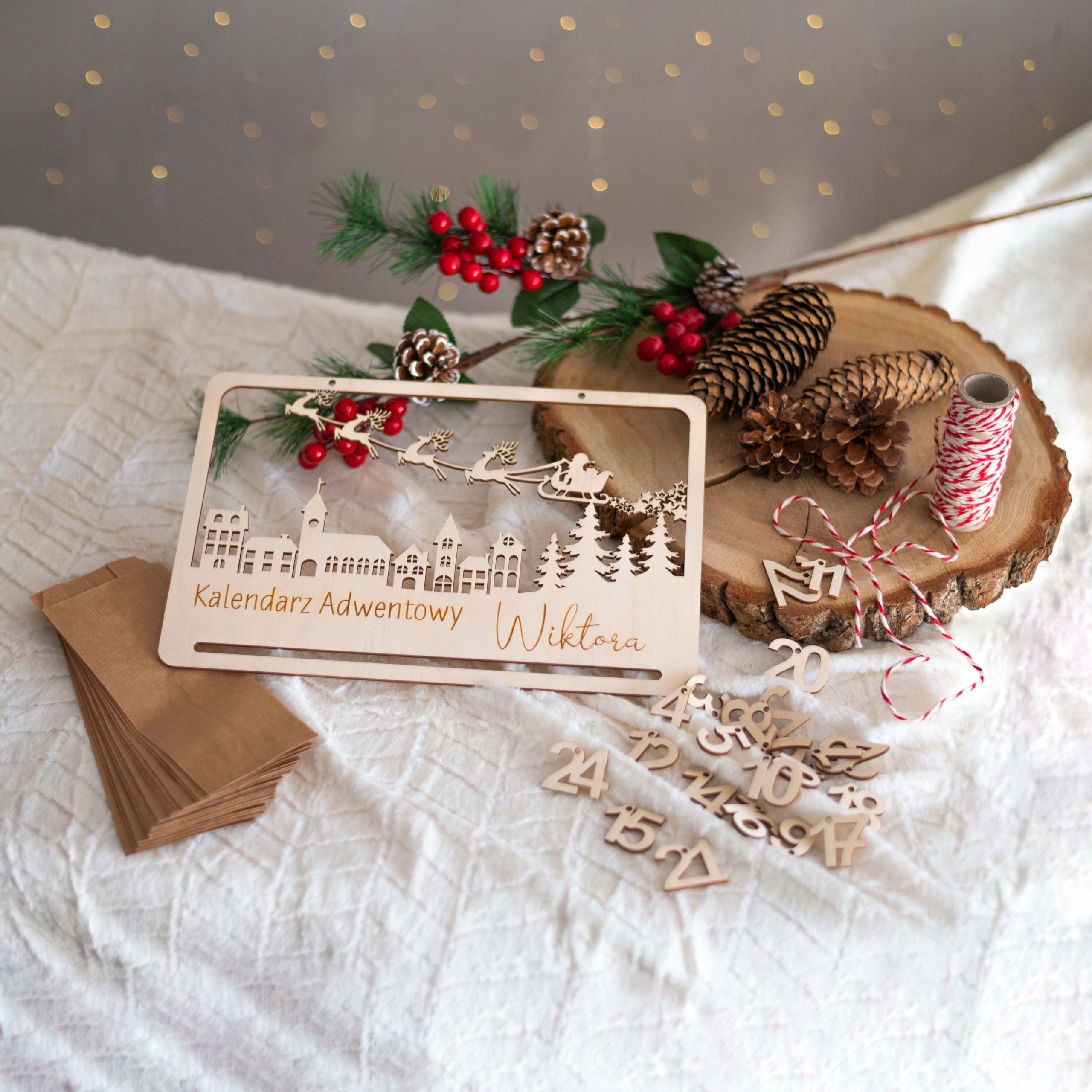 KALENDARZ ADWENTOWY DREWNIANY PERSONALIZOWANY DIY Marka inna