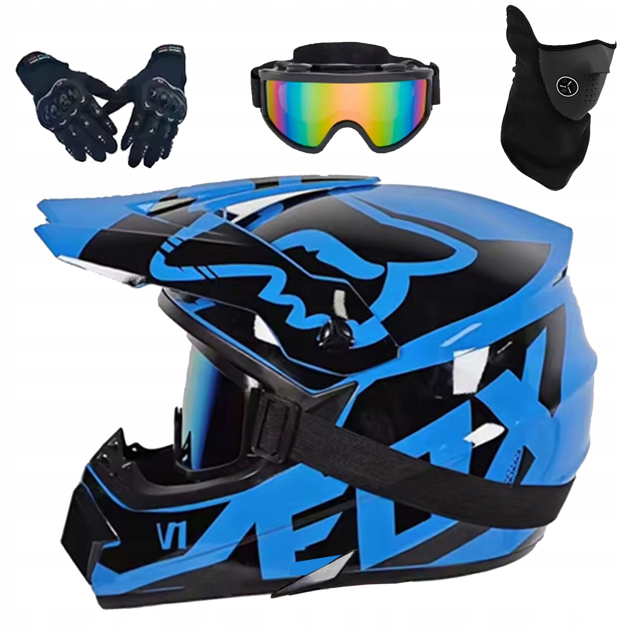 Helma Na Elektrickou Koloběžku Cross Enduro Quad Bmx Helma Brýle Rukavicexl
